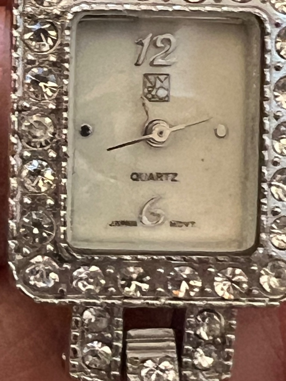 NY&C Vintage Art Deco Style Rhinestone Silver Tone Quartz Watch - Picture 6 of 7